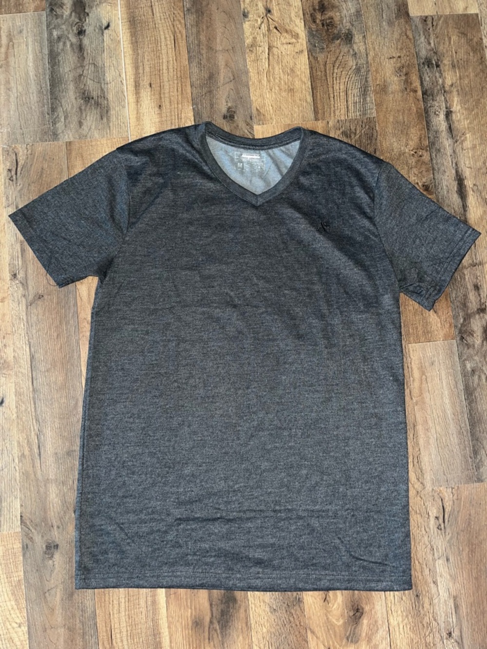 Men's V-Neck Short Sleeve Shirt - Charcoal Gray